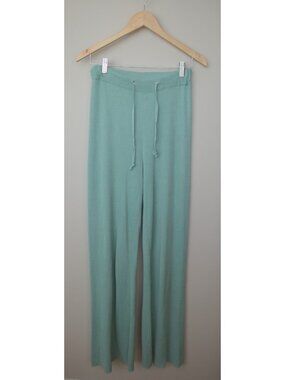 IVKO light turquoise blue linen blend pants
